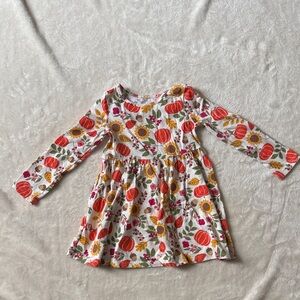 Pumpkin and Floral Fall Dress